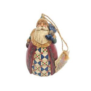 Jim Shore Heartwood Creek 2002 Santa Figurine‎ Ornament Holding Sack w/ Tag 3.5"